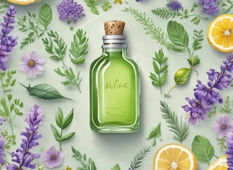 a hand touching a bottle of essential oils