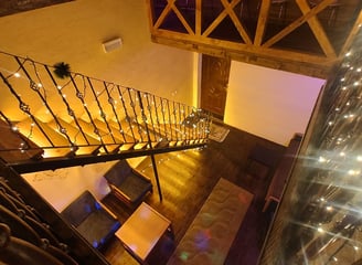 a staircase way with a staircase and a staircase way