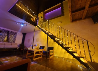 a staircase with a staircase and a staircase way