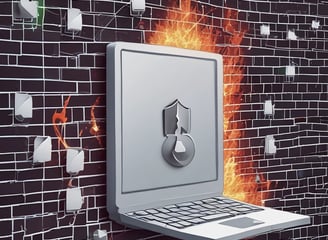 A USB security key marked with the name 'Titan', featuring various certification symbols and model number K40T, lies on a dark surface. The lighting creates a moody atmosphere with emphasis on the metallic texture of the key.