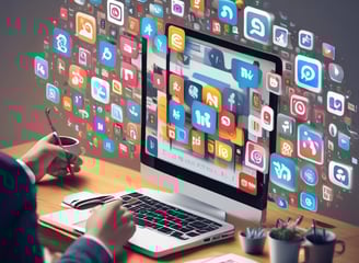 A security guard is seated inside a small, glass-enclosed security booth. The booth is filled with various monitoring and communication equipment, including multiple surveillance screens, a fan, and documents pinned on the walls. The setting appears to be in a dimly lit area, giving off an evening or night-time ambiance.