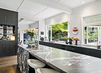 Dramatic dark kitchen