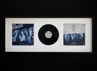 a picture of a record album with a record on it inside of a professional frame