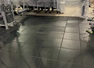 Deep cleaning team scrubbing bathroom tiles in Toronto