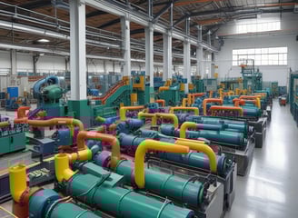 A large industrial building with a white corrugated metal exterior. There is a sign on the facade that reads 'TANISHO POLYMERS' along with an address. The surrounding area includes a fence, some greenery, and a motorcycle parked nearby.
