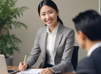 A person wearing headphones is speaking into a professional microphone. They are sitting at a white table and appear to be engaged in podcast recording or broadcasting. The person is wearing a denim jacket over a dark top.