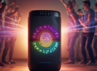 a speaker system with a colorful light up