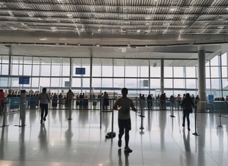 The image features a storefront at night, prominently displaying a sign with the words 'Happy Address' and 'Vacation Rentals' in bright yellow letters on a red background. Below, a large advertisement with the slogan 'Happy Address is where you feel happy' is visible, alongside logos of companies such as TripAdvisor, Airbnb, and Expedia.