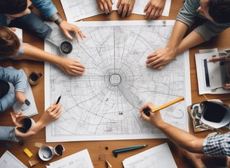 A neatly arranged flat lay featuring a black mesh bikini, dark sunglasses, a passport, a phone with a leaf-patterned case, currency notes, an open planner with marked dates, and a highlighter, all set against a white background.