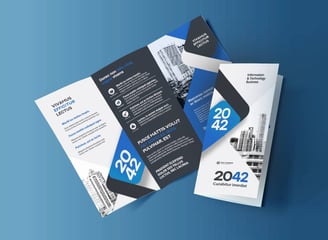 Modern brochure design by Desynco showcasing strategic branding solutions.