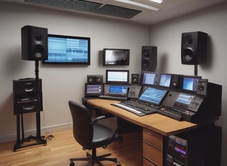 A 3D illustration featuring a series of shopping-related elements such as a shopping basket, a target, a lightbulb, a paper bag, and various charts or graphs. These objects are positioned on a dark green stepped platform, suggesting elements of business and marketing.