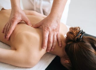 a woman is shown in a massager
