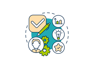 Animated graphic displaying the process of researching and selecting a tutor