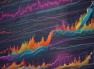 a green and white stock market chart with a chart of the stock market
