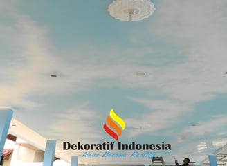 Jasa Cat Plafon Motif Awan Per M2