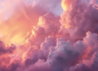Beautiful, serene photo of clouds at sunset