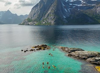 Kayak in Hamnøy with Saga Adventures Lofoten