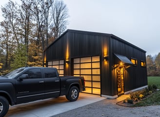 modern barndominium style garage