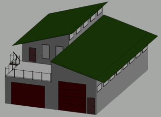 pre engineered steel frame shop with ADU additional dwelling unit for residential use