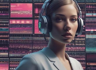 A modern digital display board features phrases promoting sustainability, future cities, and innovation. It emits a green glow against a dark background, while palm fronds partially frame the view.