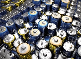 a group of four batteries sitting on top of a table