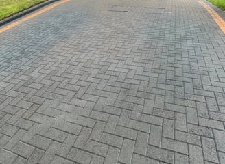 exterior cleaning services Fife - clean grey bricked driveway