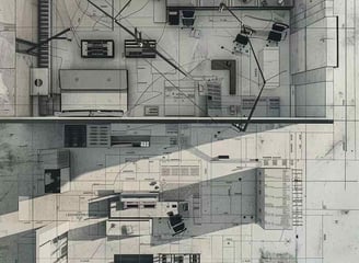 un plano de una casa con un plano de soluciones de gestión de cables
