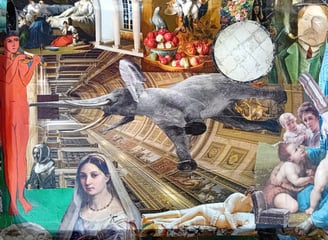 collage sur plateau ateliers créatifs terres de papiers