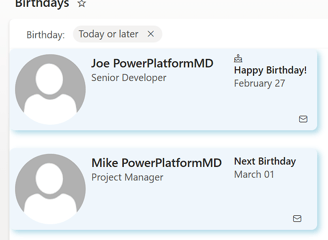 Custom SharePoint List view - Employee Birthdays