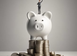 A white, rounded square object with the Bank of America logo displayed prominently. The logo features stylized red and blue stripes above the text 'BANK OF AMERICA'. The object casts a shadow on a vibrant red background, giving the impression that it is floating.