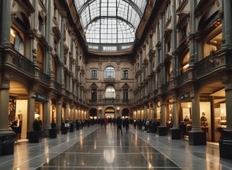 a large building with a glass ceiling and a glass ceiling