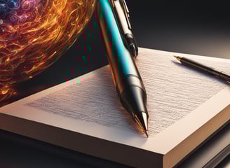 a pen and a pen on a notebook