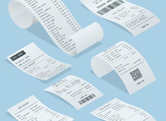 a set of thermal receipt paper