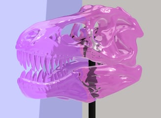 Realistic dinosaur skull sculpture