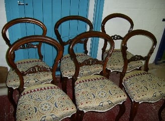 Cabriole Leg Rosewood Balloon Back Chairs