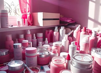 cluttering of skincare products