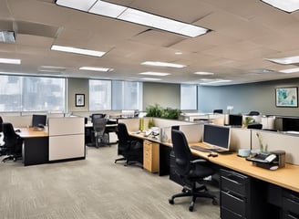 Daily office cleaning using high-quality disinfectants for a healthier workplace