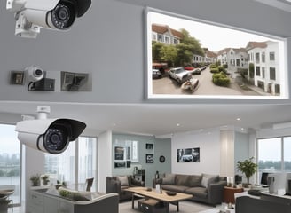 a security camera mounted to the ceiling of a building