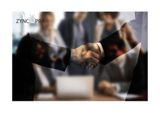 Professional handshake symbolizing trust-based distributor partnerships with Zyncopra.