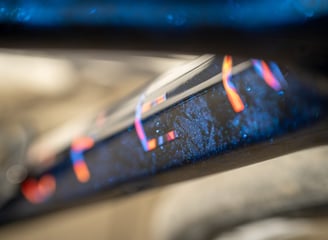 a custom painted OPEN CYCLE UPPER with marbling effect