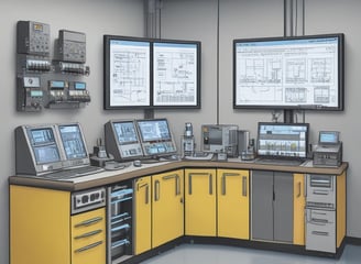 A laboratory setting featuring advanced equipment, including a white Rephile machine with digital controls and various attachments. In the background, there are large lab cabinets and ventilation hoods, with a bright, well-lit environment.