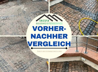 Pflastersteine Reinigung vorher nachher vergleich