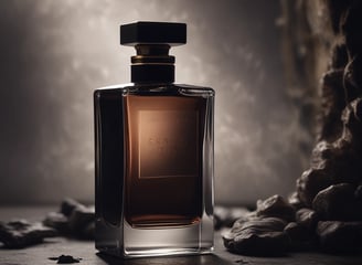 Two elegant perfume bottles are displayed on a soft, textured fabric surface. One bottle, labeled Prada, is tilted and has a light pink hue, while the other, labeled Chanel No 5, is upright with a golden yellow liquid inside. The scene exudes luxury and sophistication.