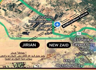 Jirian’s Location in El Sheikh Zayed Near Sphinx Airport and Dabaa Axis