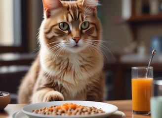 a cat sitting in a tin of frisine cat food