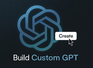 OpenAI logo with the text “Build Custom GPT” and a “Create” button, representing custom GPT chatbot development.