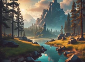 A person wearing headphones is sitting in front of a computer setup with multiple monitors displaying colorful, blurred graphics. The headphones have a distinctive logo illuminated in green. The ambient lighting and screen glow add to the immersive gaming environment.