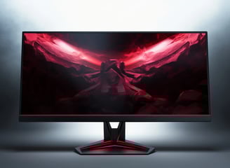 Monitor gaming con fondo gris