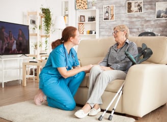 a nurse and a nurse in scrubs