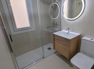 Baño realizado en microcemento